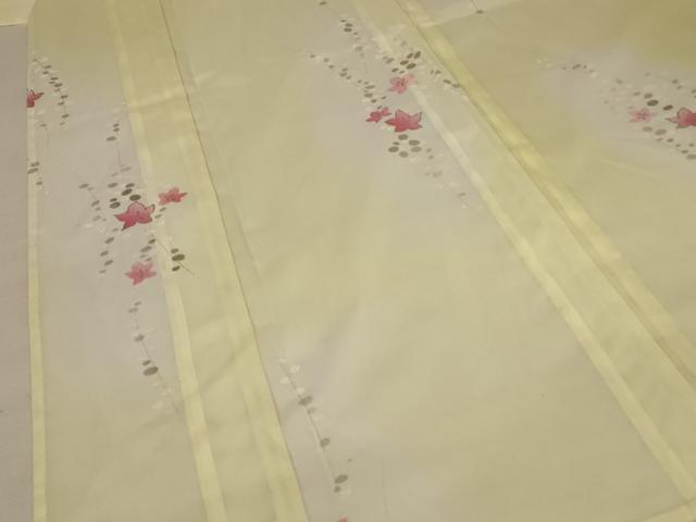 平和屋着物*夏物 小紋 絽 草花文 洗える着物 AABA9300jd
