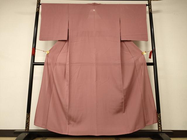 平和屋着物*夏物 色無地 絽 赭色 正絹 逸品 AABA9301jd
