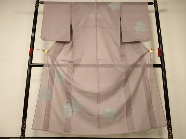 平和屋着物*夏物 訪問着 紗 舞葉文 正絹 逸品 AABA9303jd