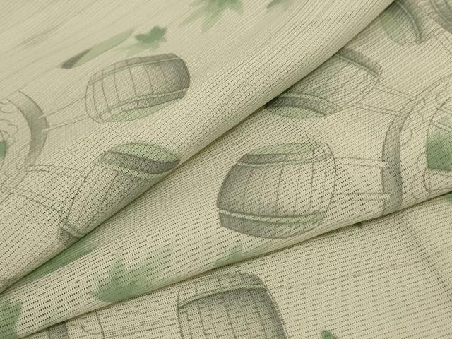 平和屋着物*夏物 小紋 絽 刺繍 水車 正絹 逸品 AABA9322jd