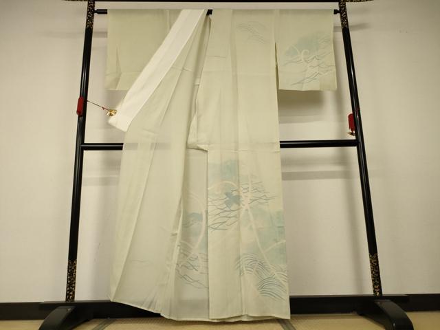 平和屋着物*夏物 訪問着 絽 舞鳥文 正絹 逸品 AABA9327jd