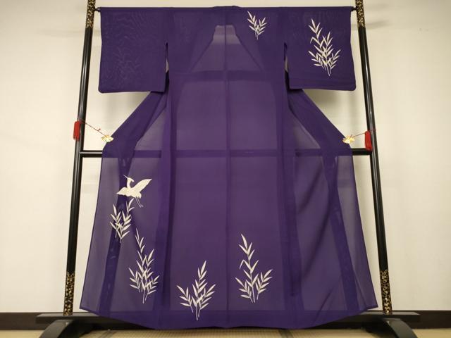 平和屋着物*夏物 訪問着 絽 舞鳥草文 正絹 逸品 AABA9345jd