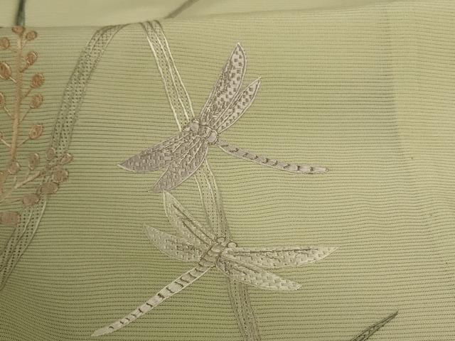 平和屋着物*夏物 訪問着 絽 刺繍 勝虫 暈し染め 銀糸 正絹 逸品 AABA9353jd