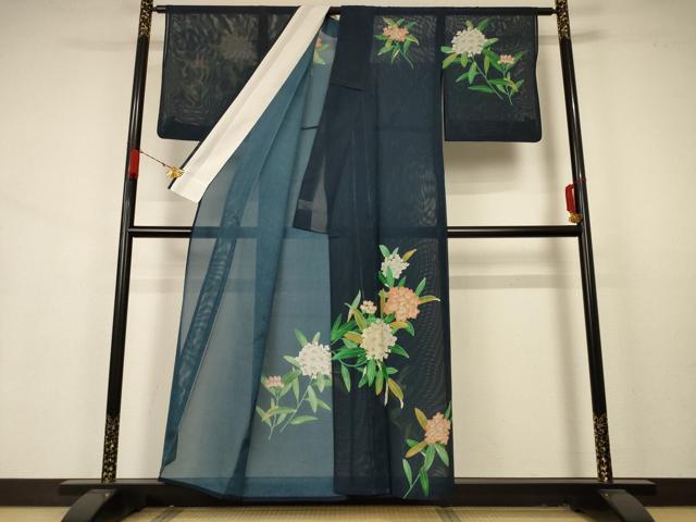 平和屋着物*夏物 訪問着 絽 紫陽花 洗える着物 AABA9370jd