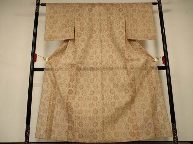 平和屋着物*夏物 小千谷ちぢみ 亀甲花文 麻 逸品 AABA9389jd