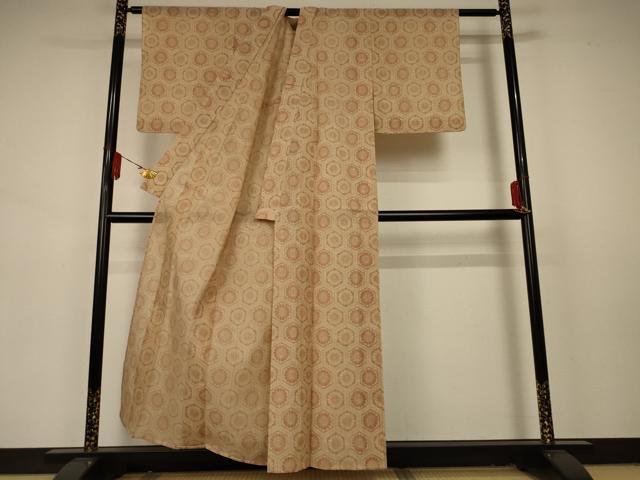 平和屋着物*夏物 小千谷ちぢみ 亀甲花文 麻 逸品 AABA9389jd