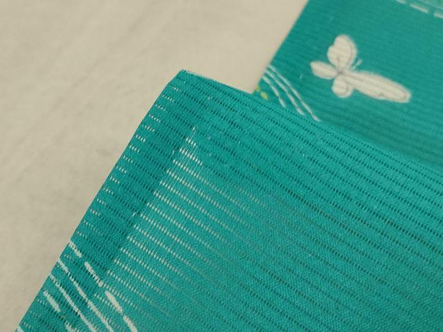 平和屋着物*夏物 小紋 絽 流水舞蝶文 洗える着物 AABA9393jd