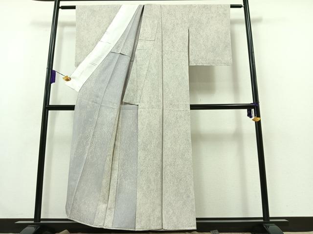 平和屋着物▽上質な小紋 単衣 霞文 正絹 逸品 AABA9534jh