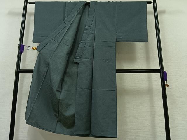 平和屋着物▽男性 お召 単衣 網目文 正絹 逸品 AABA9551jh