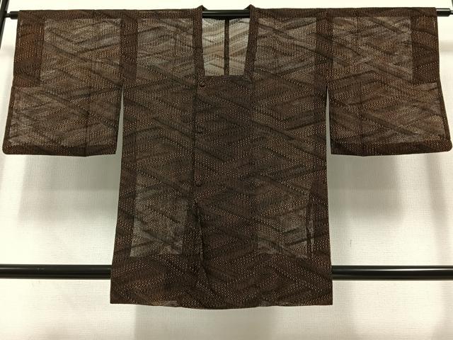 平和屋着物▽道行コート スリーシーズン 春夏秋 塵除け 紗綾形文様 正絹 逸品 AABA9582jh