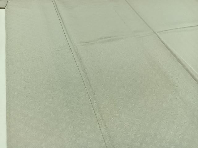 平和屋着物▽上質な小紋 単衣 作家物 草花文 白鼠色 松坂屋扱い 正絹 逸品 AABA9588jh