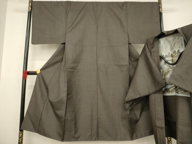 平和屋着物●男性 紬 アンサンブル 亀甲文 正絹 逸品 AABA9781ck