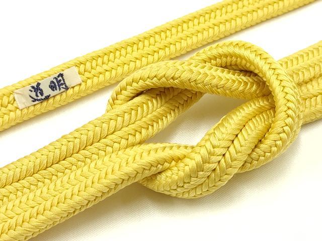 平和屋着物●極上 有職組紐道明 帯締め 冠組 支子色 宮内庁御用 国立博物館御用 東京芸術大学御用 逸品 AABA9951ay