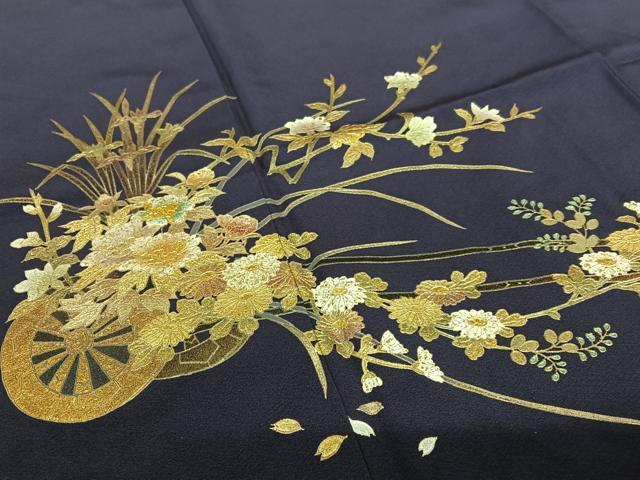 平和屋着物●金彩友禅 卓越技能者・名工・和田光正 訪問着 花車文 暈し染め 金彩 正絹 逸品 AABB0057zg