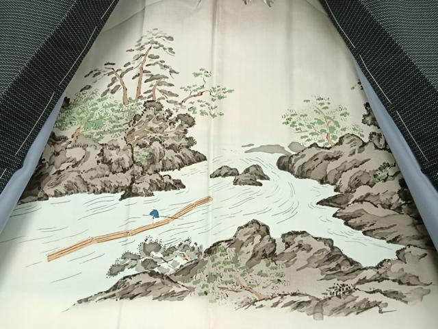 平和屋着物●男性 紬 アンサンブル 亀甲文様 正絹 逸品 未使用 AABB0162zg