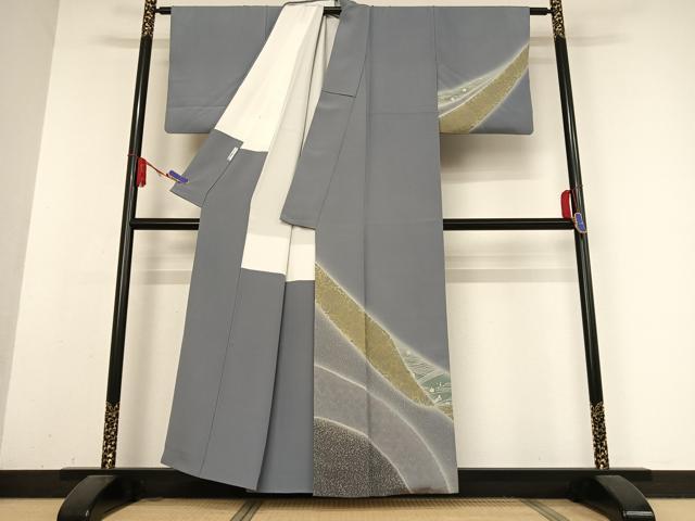 平和屋着物●訪問着 作家物 双鳥花文 暈し染め 正絹 逸品 AABB0192zg