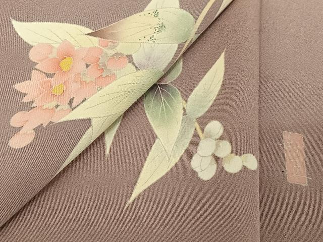 平和屋着物●本加賀友禅作家 村田和生 訪問着 枝花文 正絹 逸品 AABB0196zg