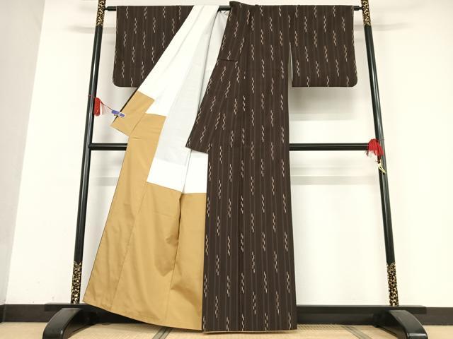 平和屋着物●上質な紬 間道 正絹 逸品 AABB0197zg
