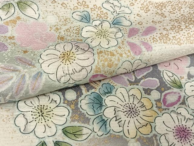 平和屋着物●訪問着 作家物 絞り 辻が花 流水雪輪花文 暈し染め 金彩 金通し地 正絹 逸品 AABB0209zg