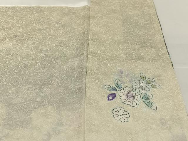 平和屋着物●訪問着 作家物 絞り 辻が花 流水雪輪花文 暈し染め 金彩 金通し地 正絹 逸品 AABB0209zg