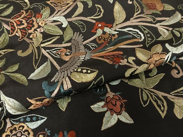 平和屋着物●本場大島紬 訪問着 総刺繍 鳳凰更紗花文 金糸 正絹 逸品 AABB0250zg