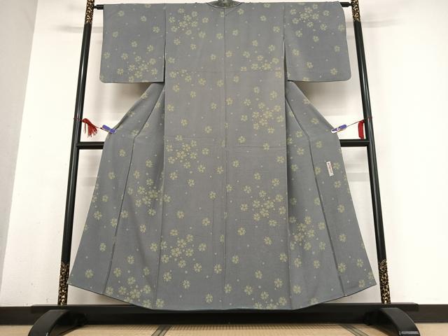 平和屋着物●世界的人形師 辻村寿三郎 ジュサブロー 小紋 舞梅文 正絹 逸品 AABB0268zg