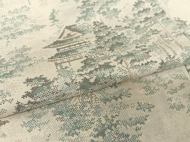 平和屋着物●本場大島紬 白大島 カタス7マルキ 樹林風景文 正絹 逸品 AABB0320zg