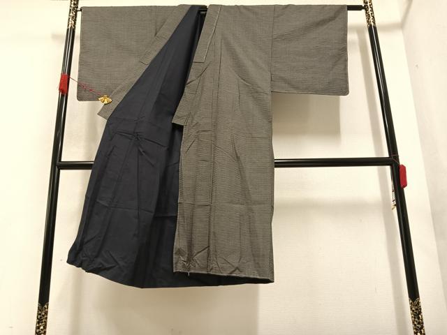 平和屋着物●男性 本場大島紬 アンサンブル 100亀甲 総詰め 正絹 逸品 未使用 AABB0393ph