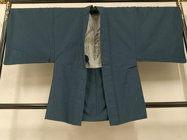平和屋着物●男性 紬 アンサンブル 色無地 褐返し色 やまと誂製 正絹 逸品 AABB0414ph