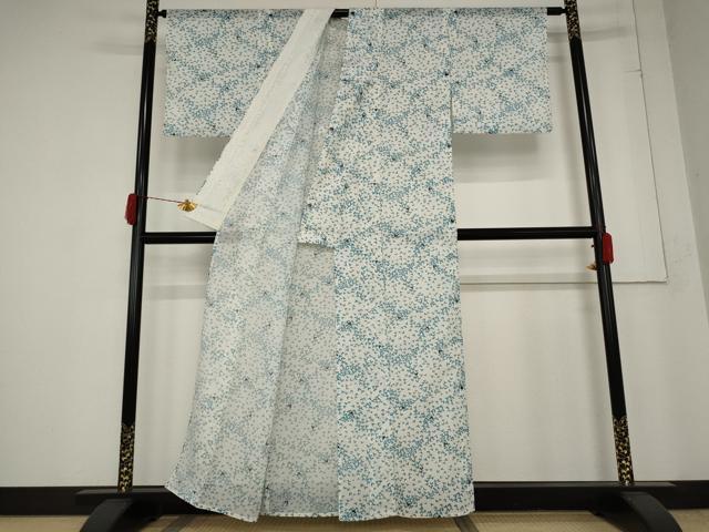 平和屋着物*夏物 小紋 絽 蔦の葉文様 洗える着物 AABB0495st