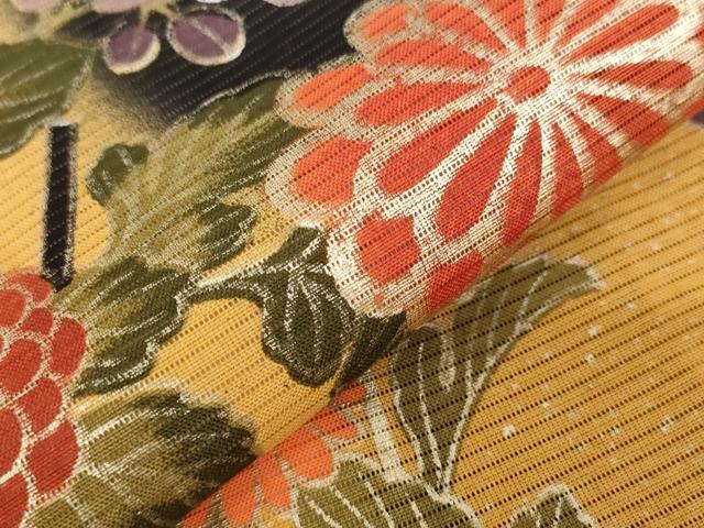 平和屋着物*夏物 黒留袖 絽 草花文 金彩 洗える着物 AABB0508st