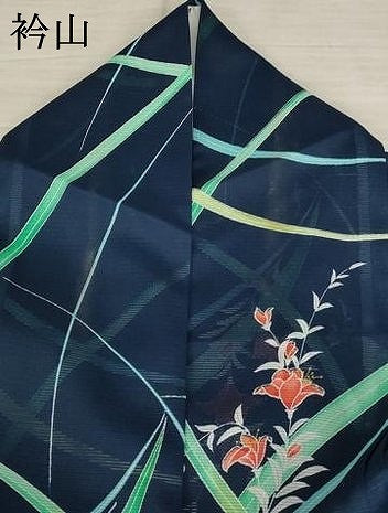平和屋着物*夏物 小紋 絽 草花文 洗える着物 AABB0522st