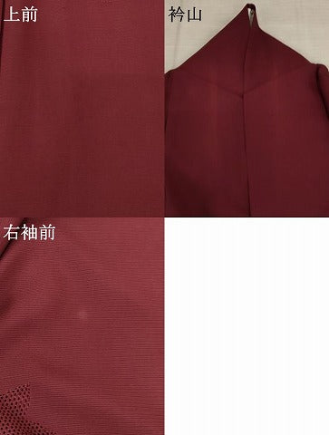 平和屋着物*夏物 無地絵羽訪問着 絽 楓紋紗 葡萄茶色 正絹 逸品 AABB0554st