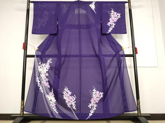 平和屋着物*夏物 訪問着 絽 草花文 洗える着物 未使用 AABB0606st