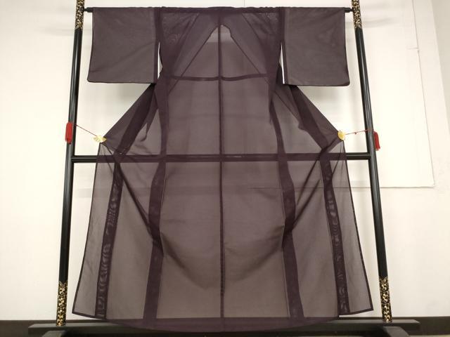 平和屋着物*夏物 色無地 絽 似せ紫色 洗える着物 AABB0611st