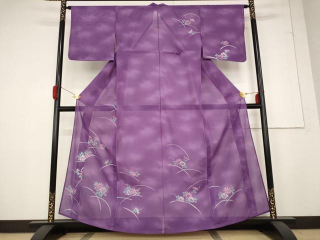 平和屋着物*夏物 訪問着 芝花文 暈し染め 洗える着物 AABB0616st
