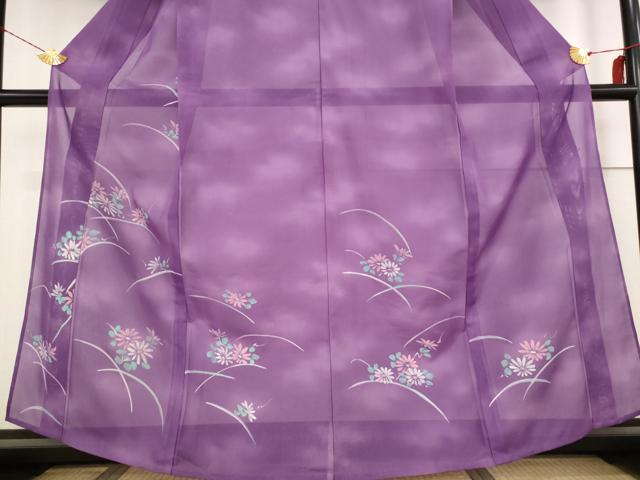 平和屋着物*夏物 訪問着 芝花文 暈し染め 洗える着物 AABB0616st