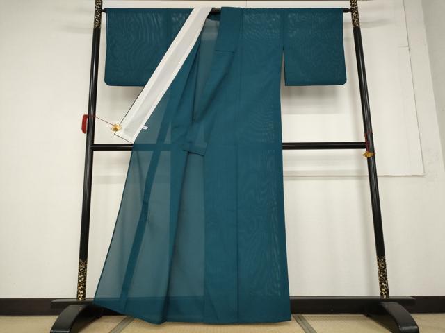 平和屋着物*夏物 色無地 絽 高麗納戸色 洗える着物 AABB0639st