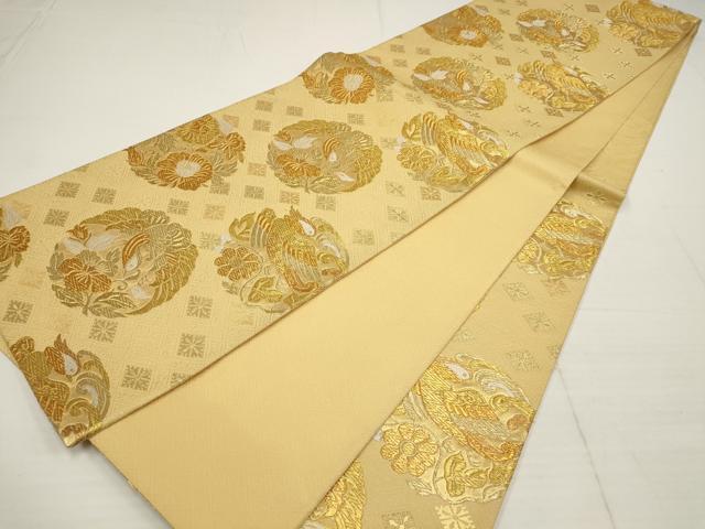 平和屋着物▼六通柄袋帯 名物裂類纂 金糸 正絹 逸品 AABB1006wj