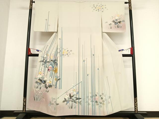 平和屋着物●人間国宝・羽田登喜男 訪問着 鴛鴦 暈し染め 正絹 逸品 AABB1286np