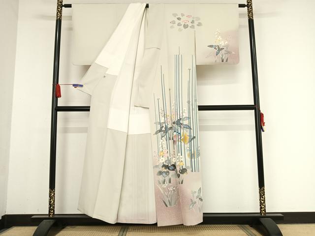 平和屋着物●人間国宝・羽田登喜男 訪問着 鴛鴦 暈し染め 正絹 逸品 AABB1286np