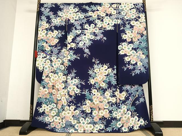 平和屋着物●豪華振袖 友禅 枝花文 正絹 逸品 AABB1296np