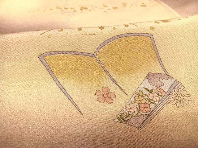 平和屋着物●訪問着 手描き 女人文 暈し染め 金彩 正絹 逸品 AABB1301np