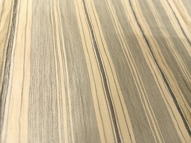 平和屋着物*夏物 本場小千谷ちぢみ 縞 麻 逸品 AABB1339np