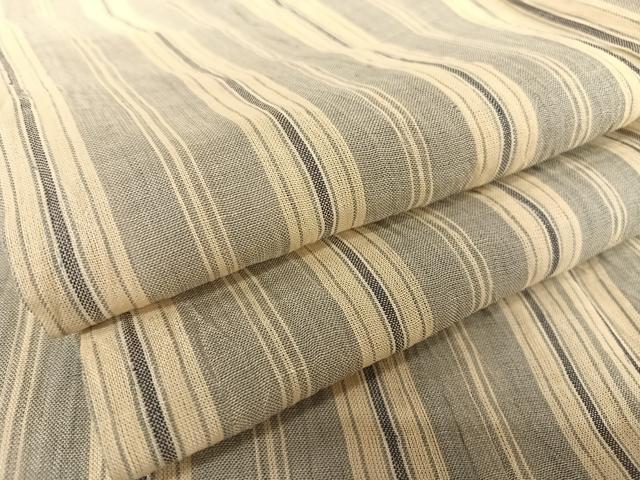 平和屋着物*夏物 本場小千谷ちぢみ 縞 麻 逸品 AABB1339np