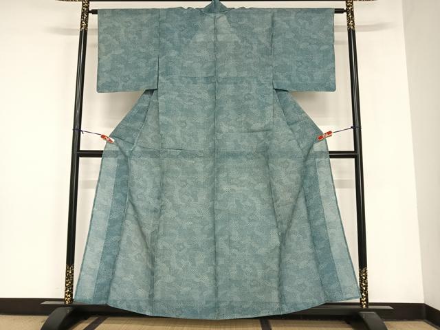 平和屋着物*夏物 綿紅梅 小紋 舞扇文 綿 逸品 AABB1342np