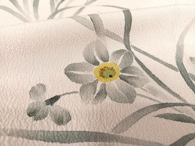 平和屋着物▽洗える最高級着物 <英>はなぶさ謹製 訪問着 単衣 草花文 洗える着物 AABB1348np