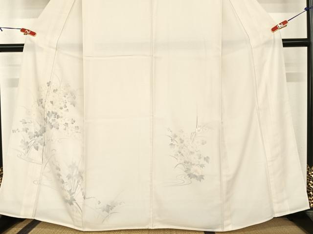 平和屋着物▽訪問着 無双 紗×絽 手書き 草花文 正絹 逸品 AABB1356np