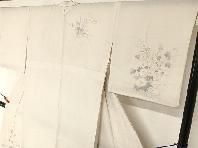 平和屋着物▽訪問着 無双 紗×絽 手書き 草花文 正絹 逸品 AABB1356np