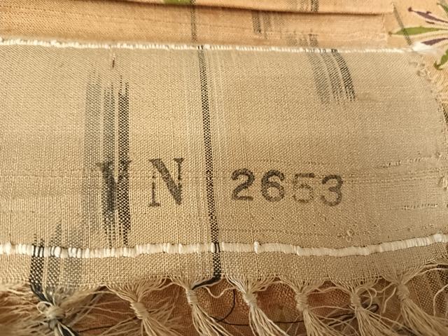 平和屋着物▽染織の名門 しょうざん 生紬 単衣 型染め 草花文 証紙付き 正絹 逸品 AABB1374np